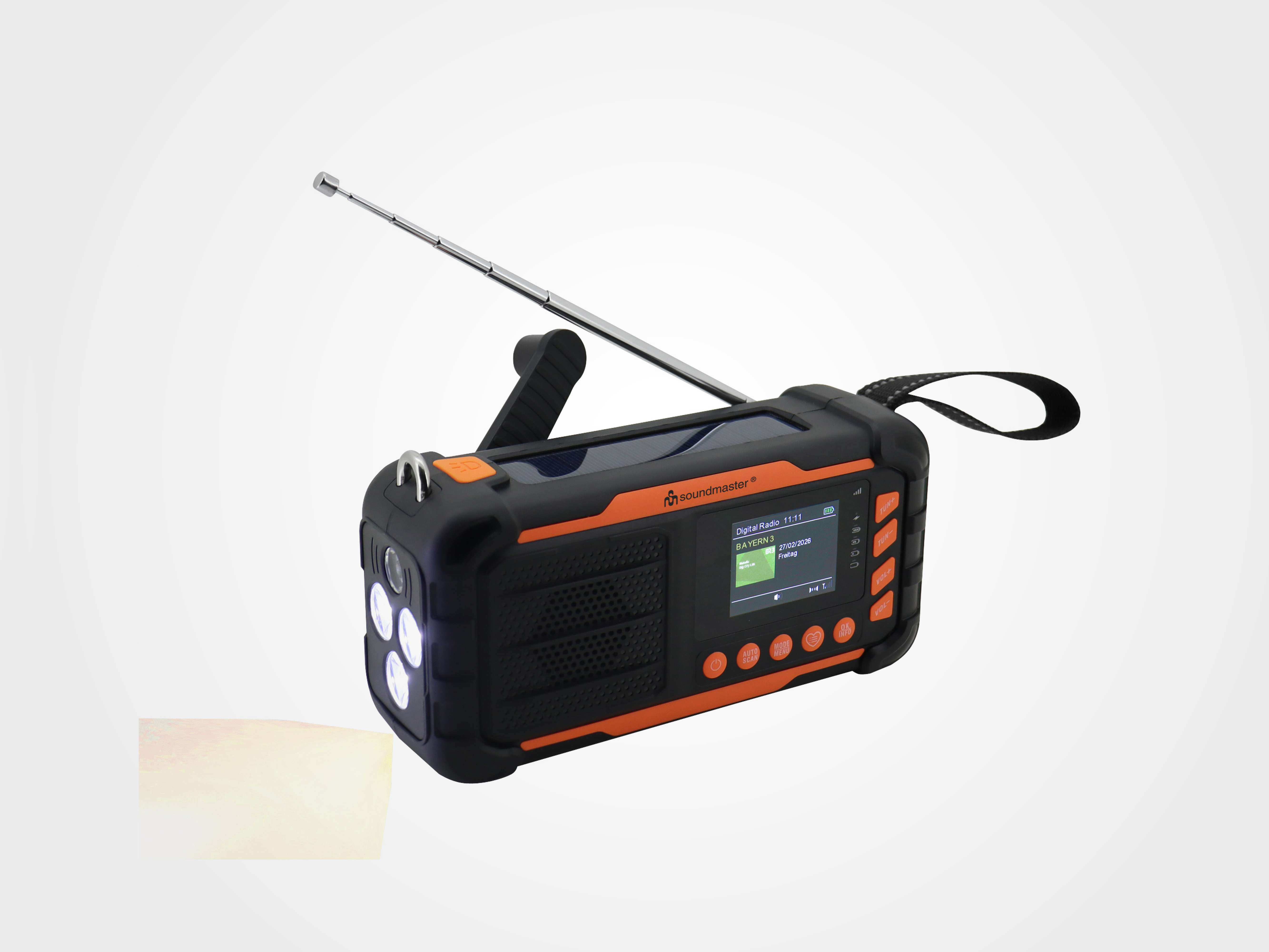 Kurbeldigitalradio mit ASA Notfallfunktion