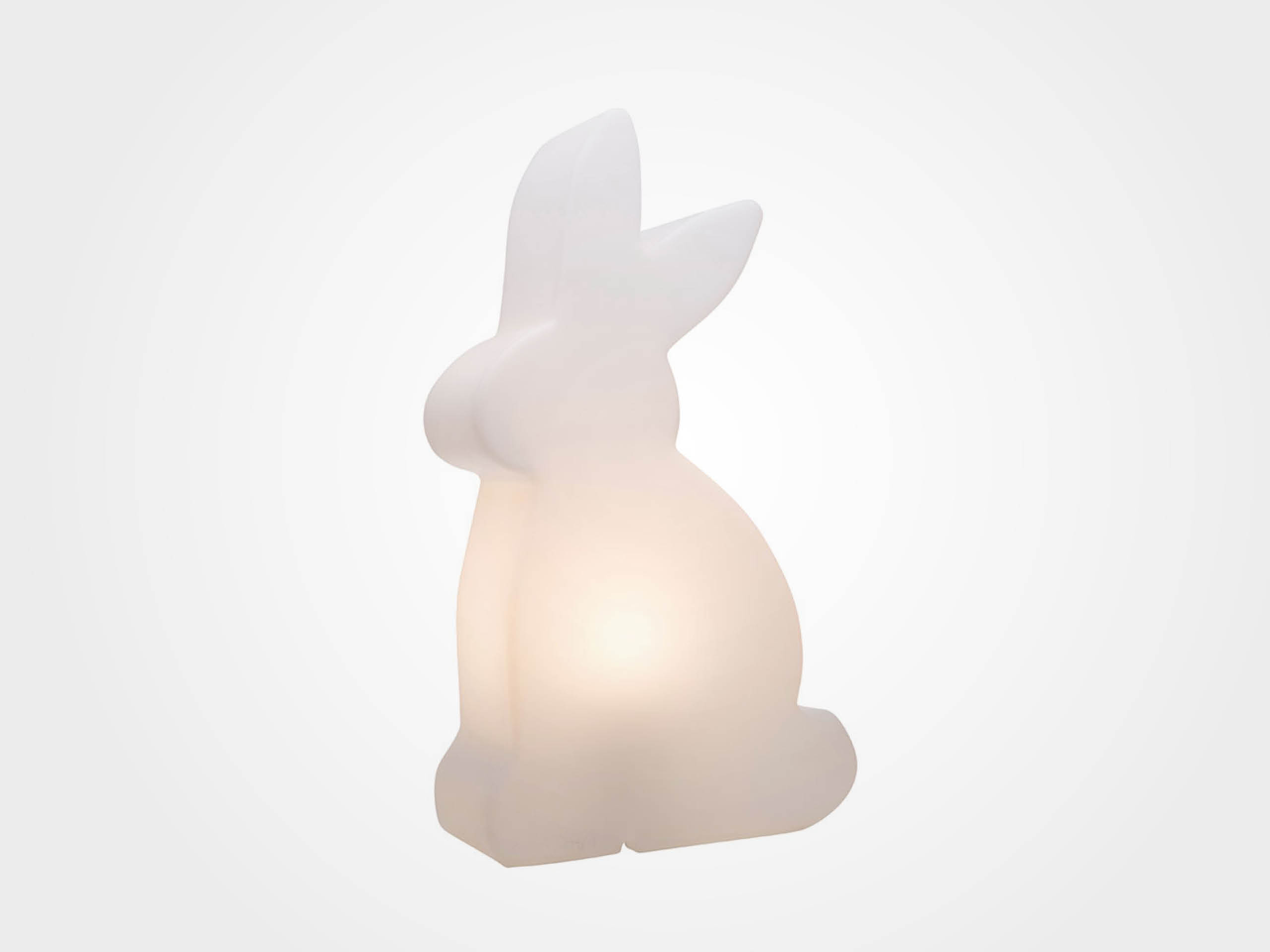  Leuchtender Hase, weiß, 70cm
