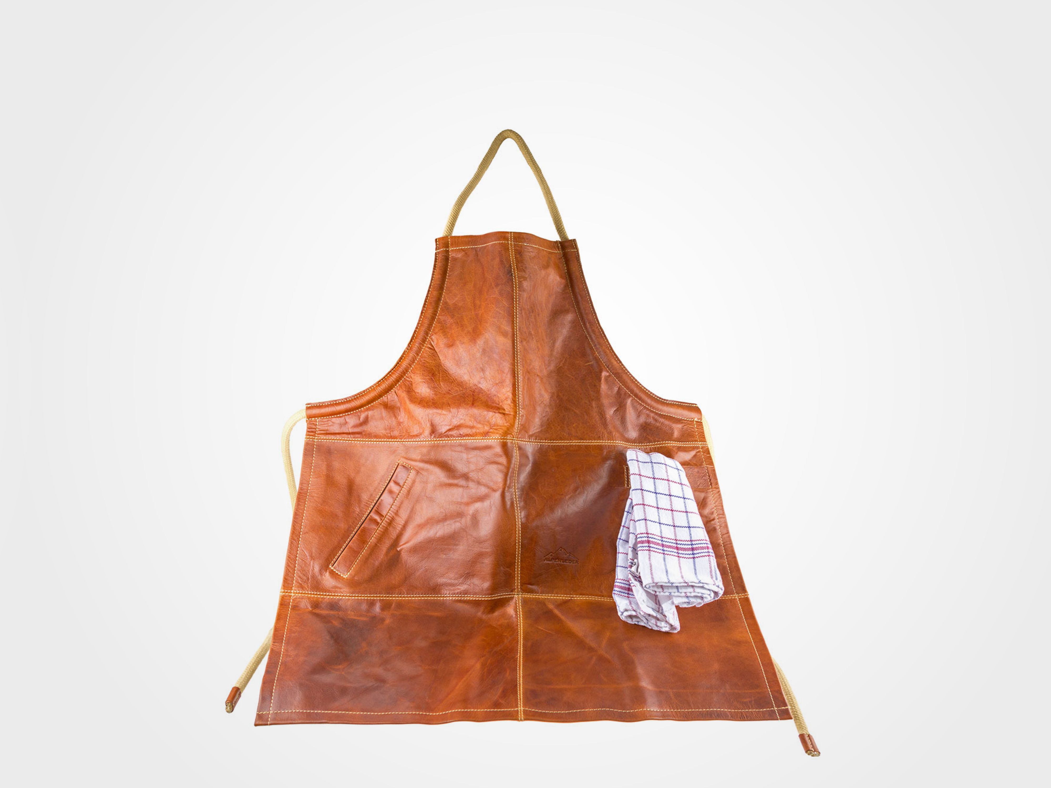  Grillschürze Büffelleder FUNKENFEUER, Farbe Cognac
