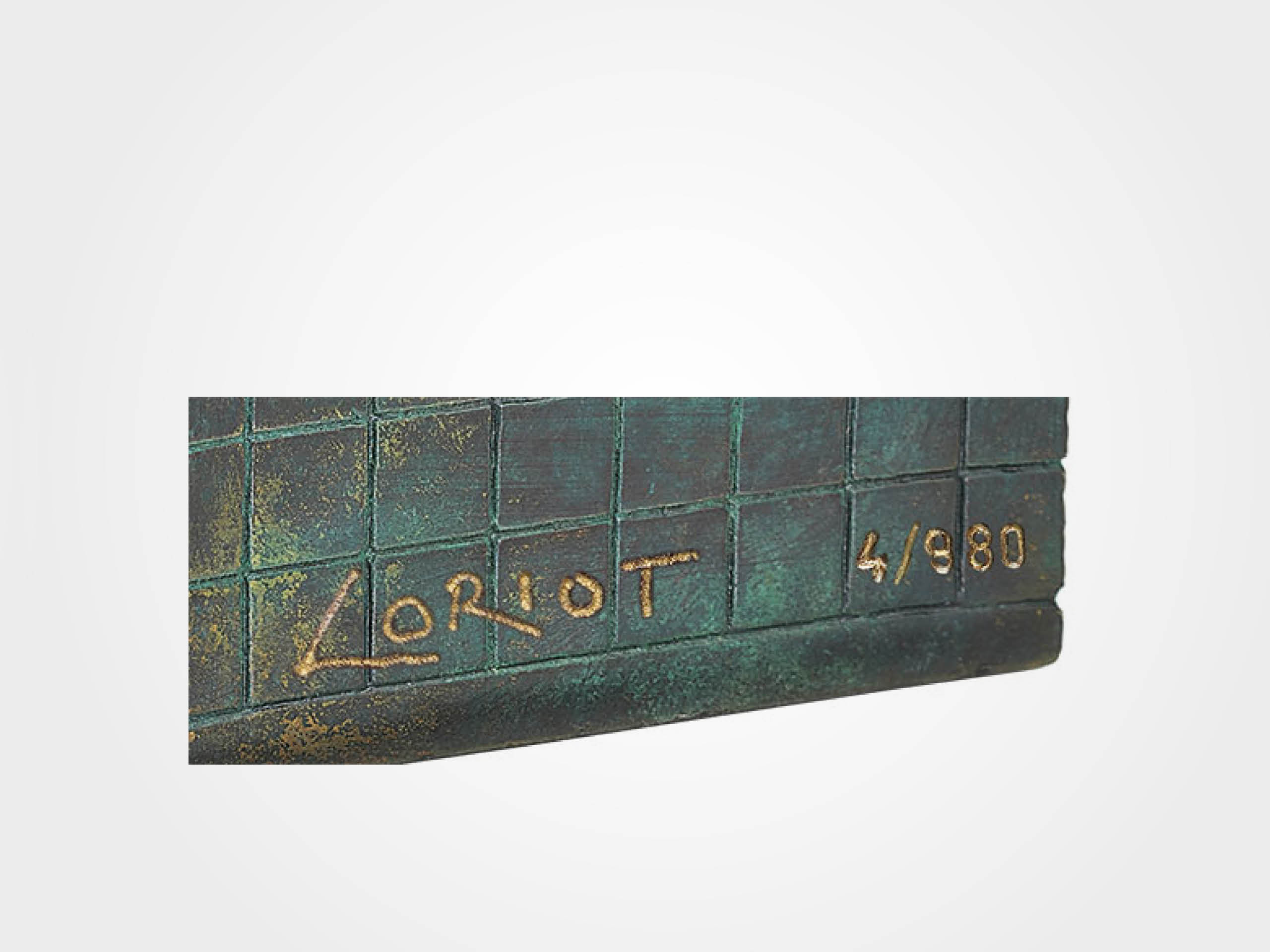Loriot: Skulptur "Herren im Bad", Bronze