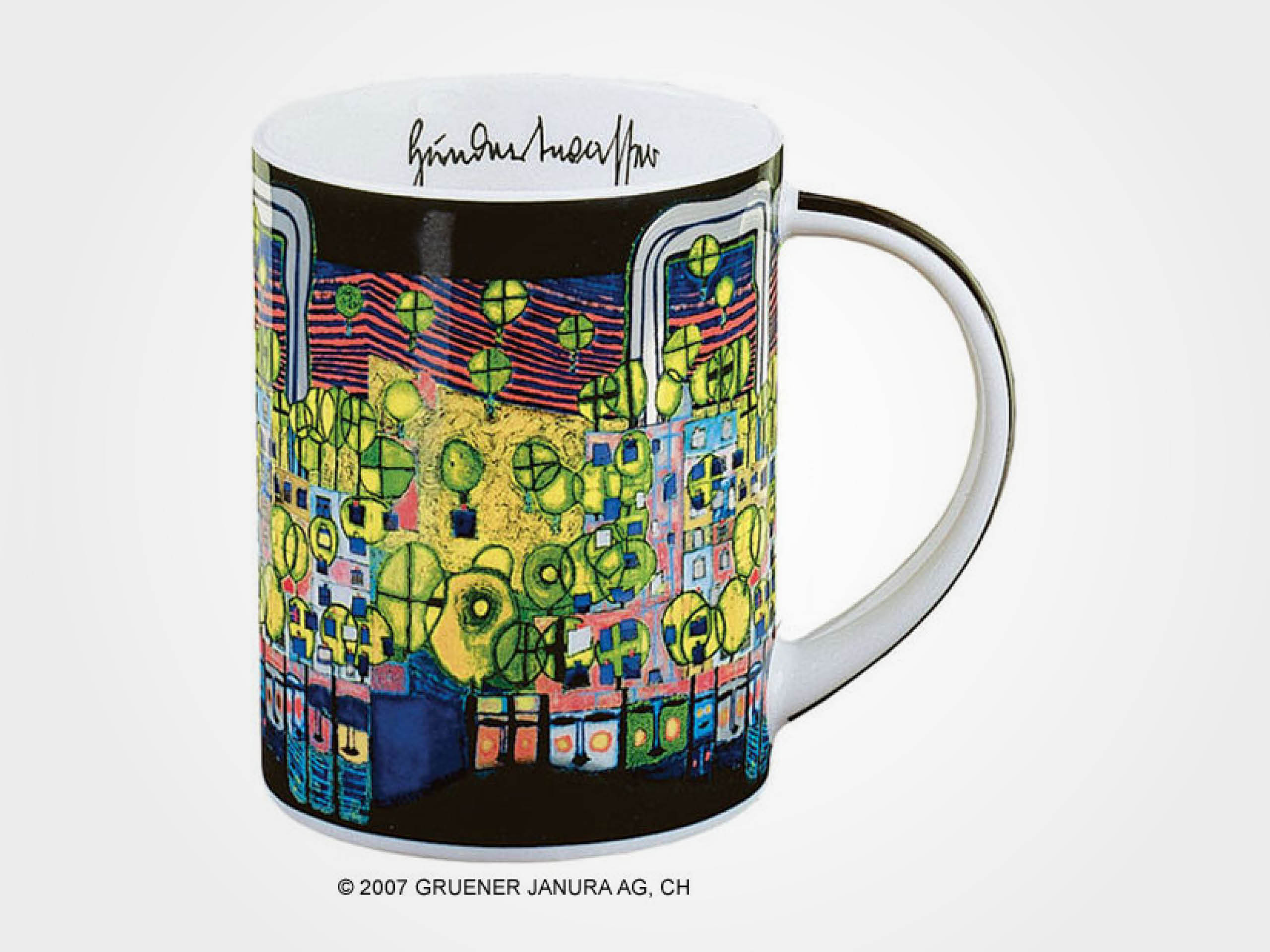 Friedensreich Hundertwasser: Magic Mug "La troisième peau", Porzellan