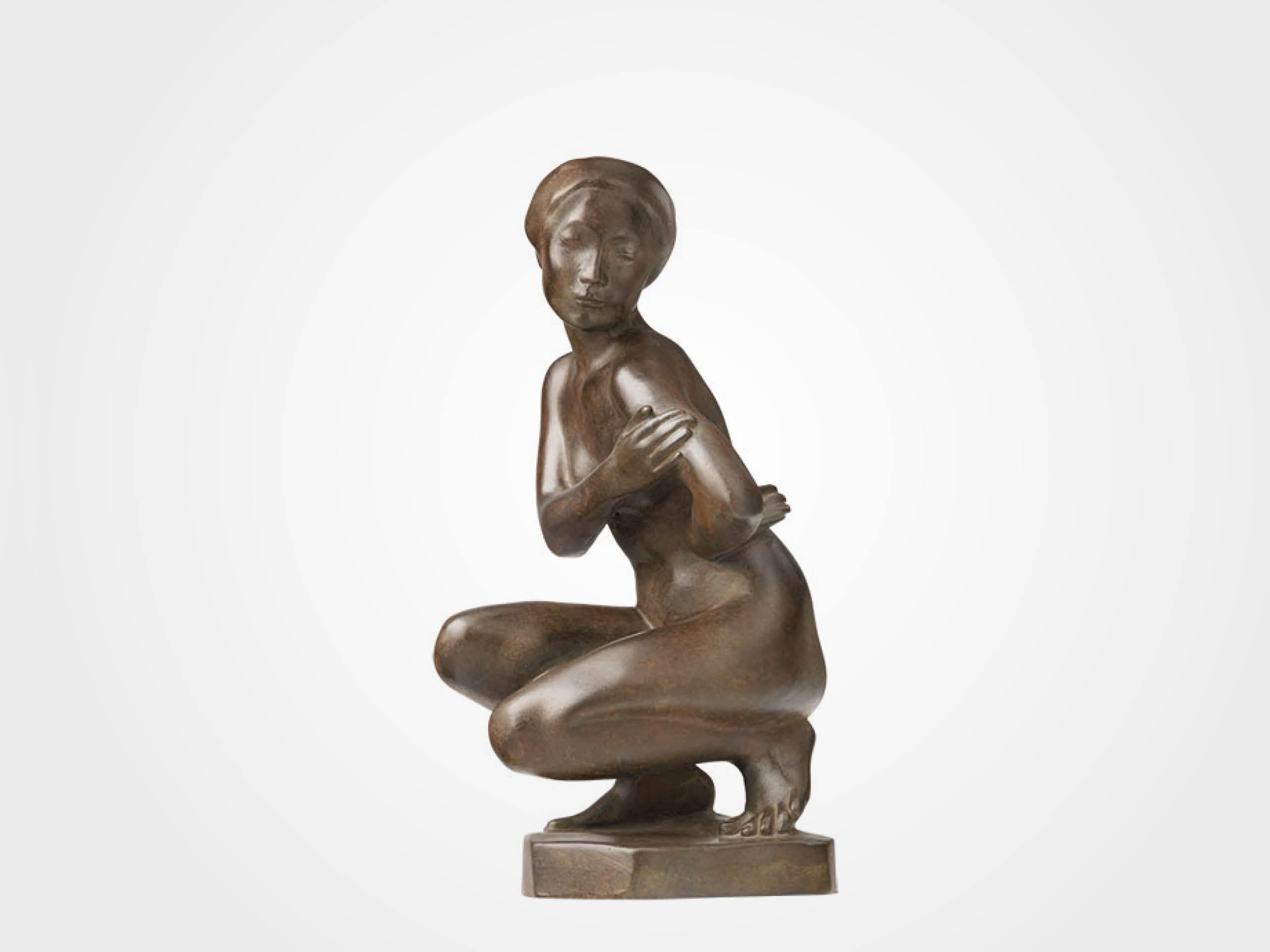 Georg Kolbe: Skulptur "Kauernde Japanerin", Reduktion in Bronze