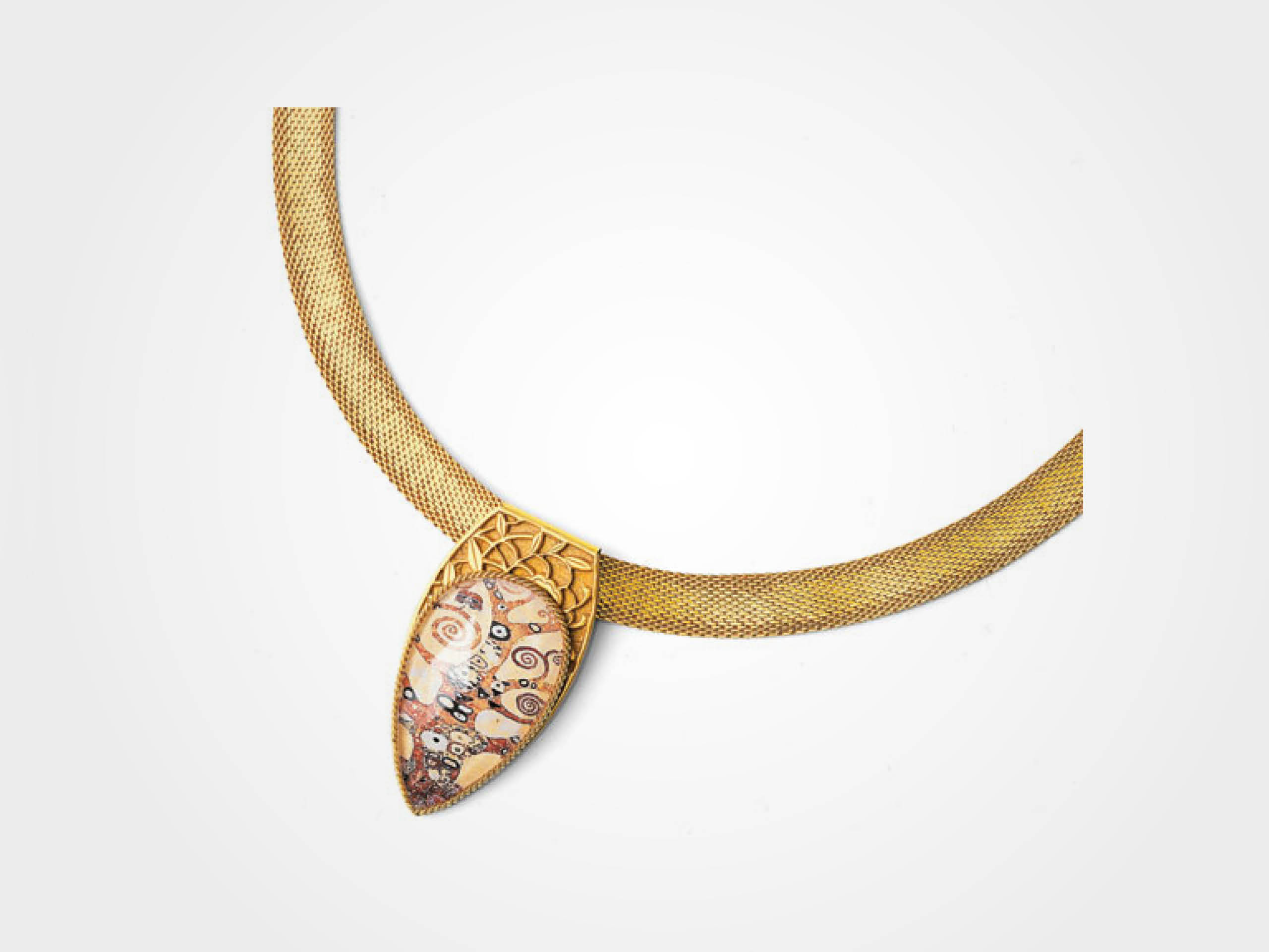 Petra Waszak: Collier "Lebensbaum" - nach Gustav Klimt