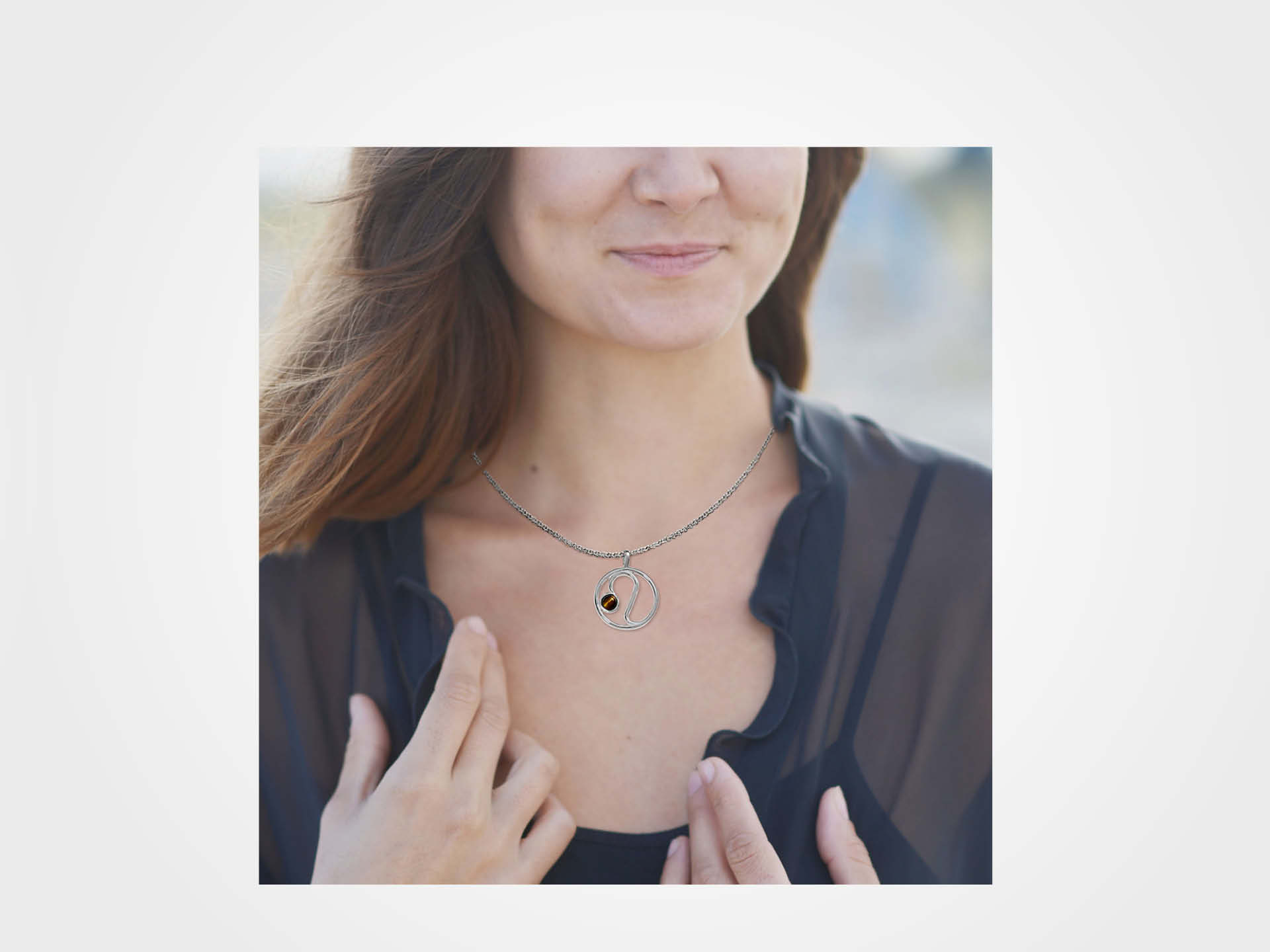 Kettenanhänger Sternzeichen Löwe, mit Kette