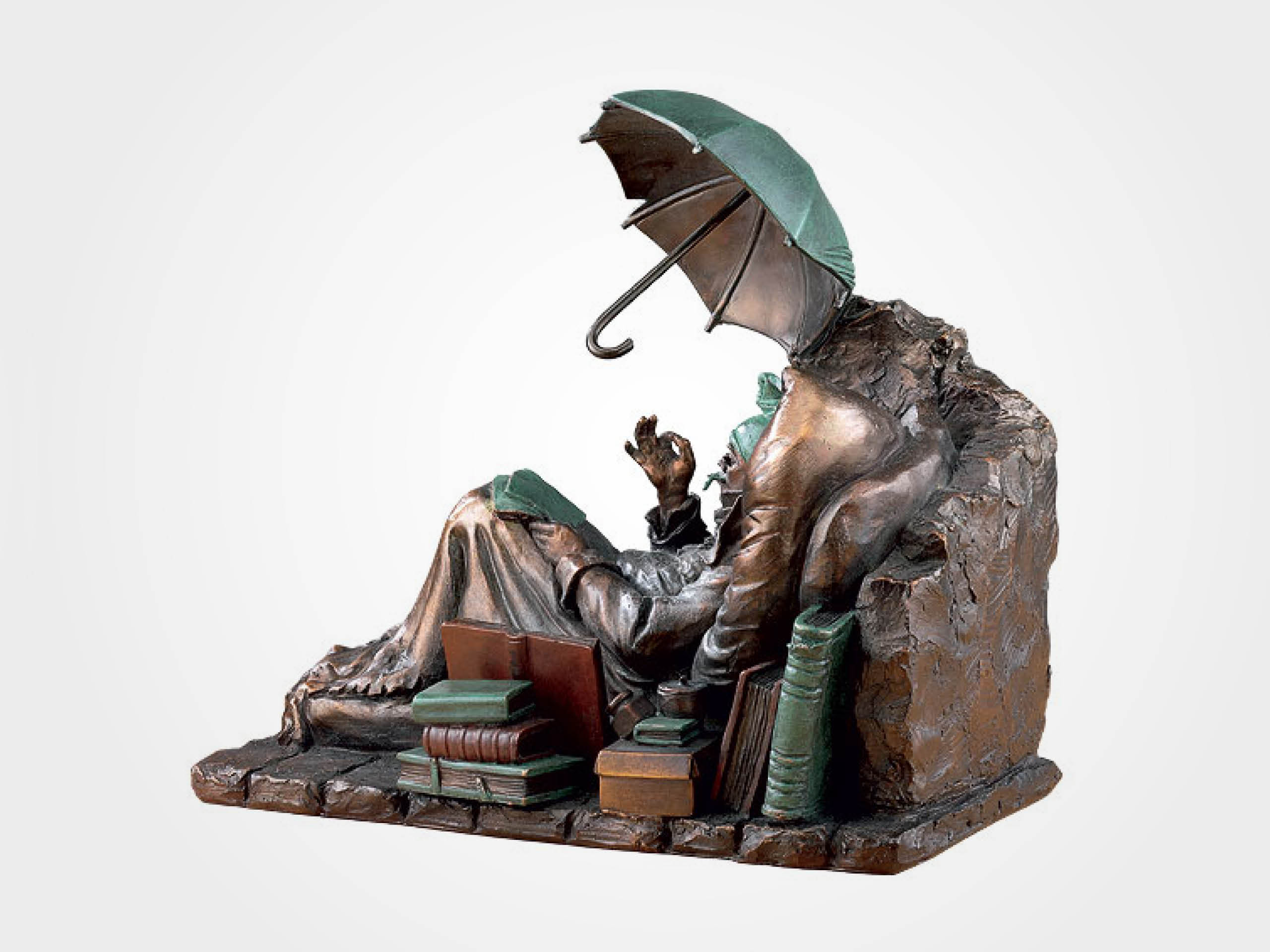 Carl Spitzweg: Skulptur "Der arme Poet" (1839), Kunstguss