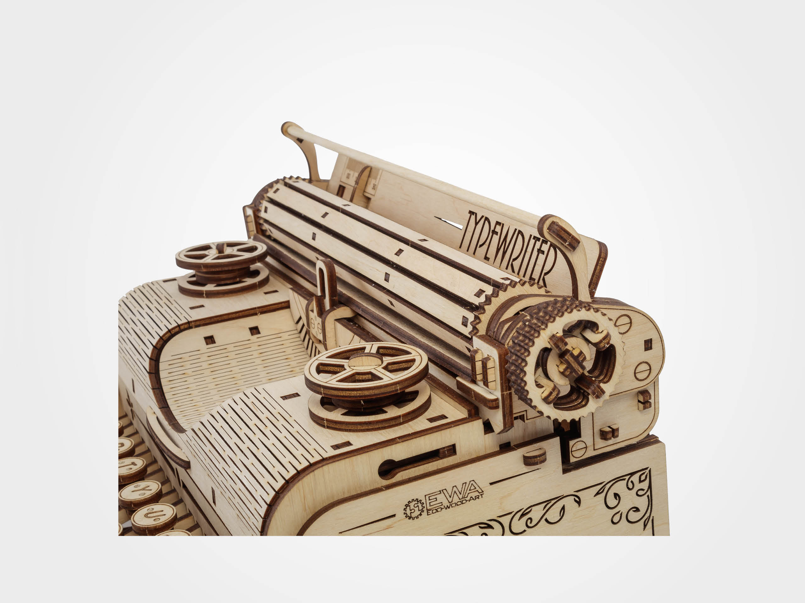  3D-Holzpuzzle Schreibmaschine