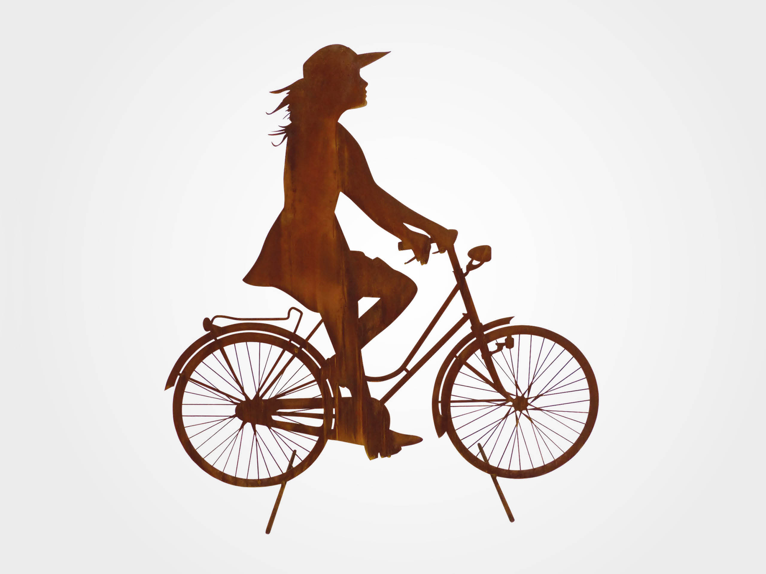Standfigur "Sofie mit Fahrrad"