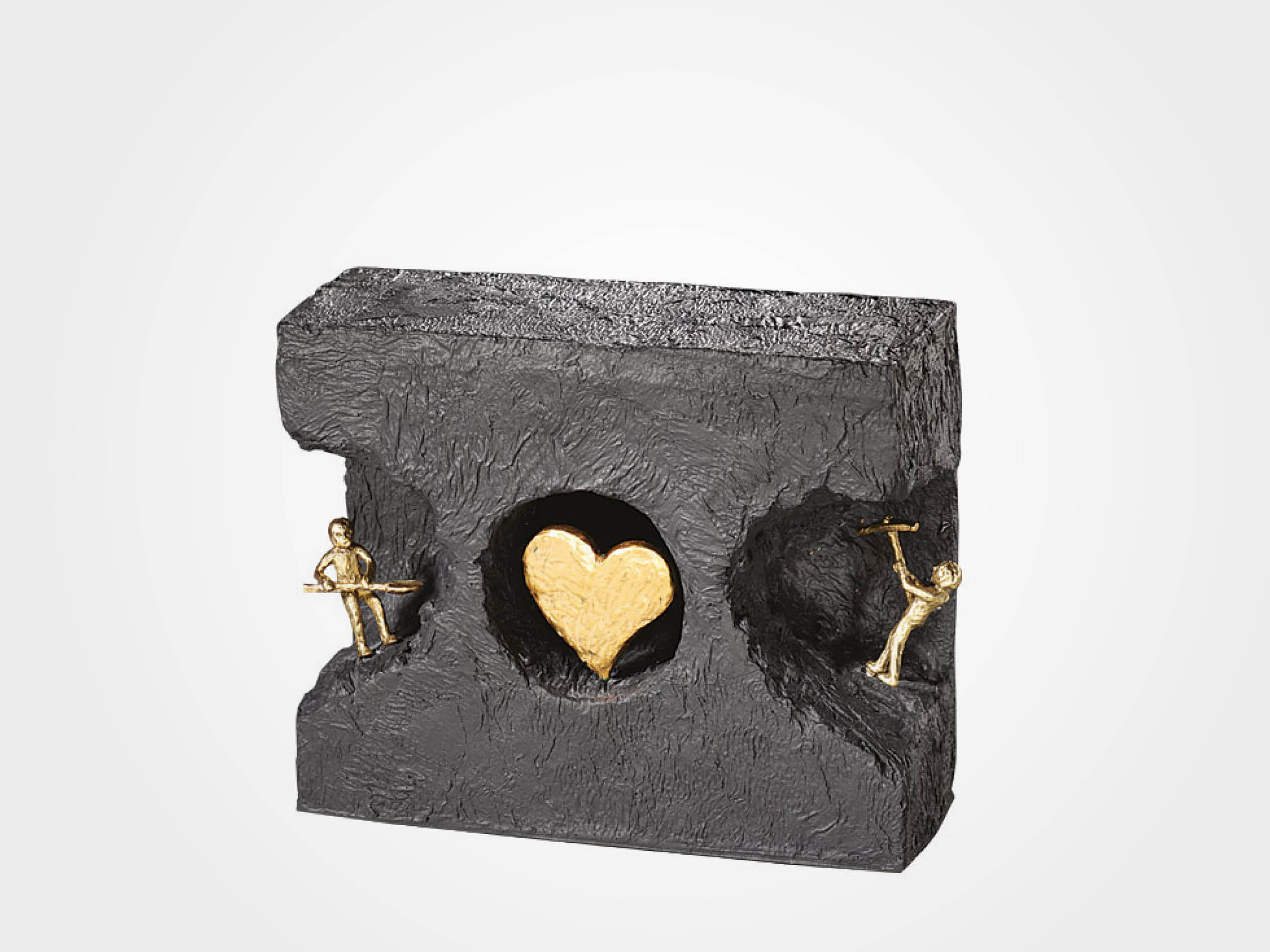 Kerstin Stark: Skulptur "Zueinander finden", Bronze mit Kunststein