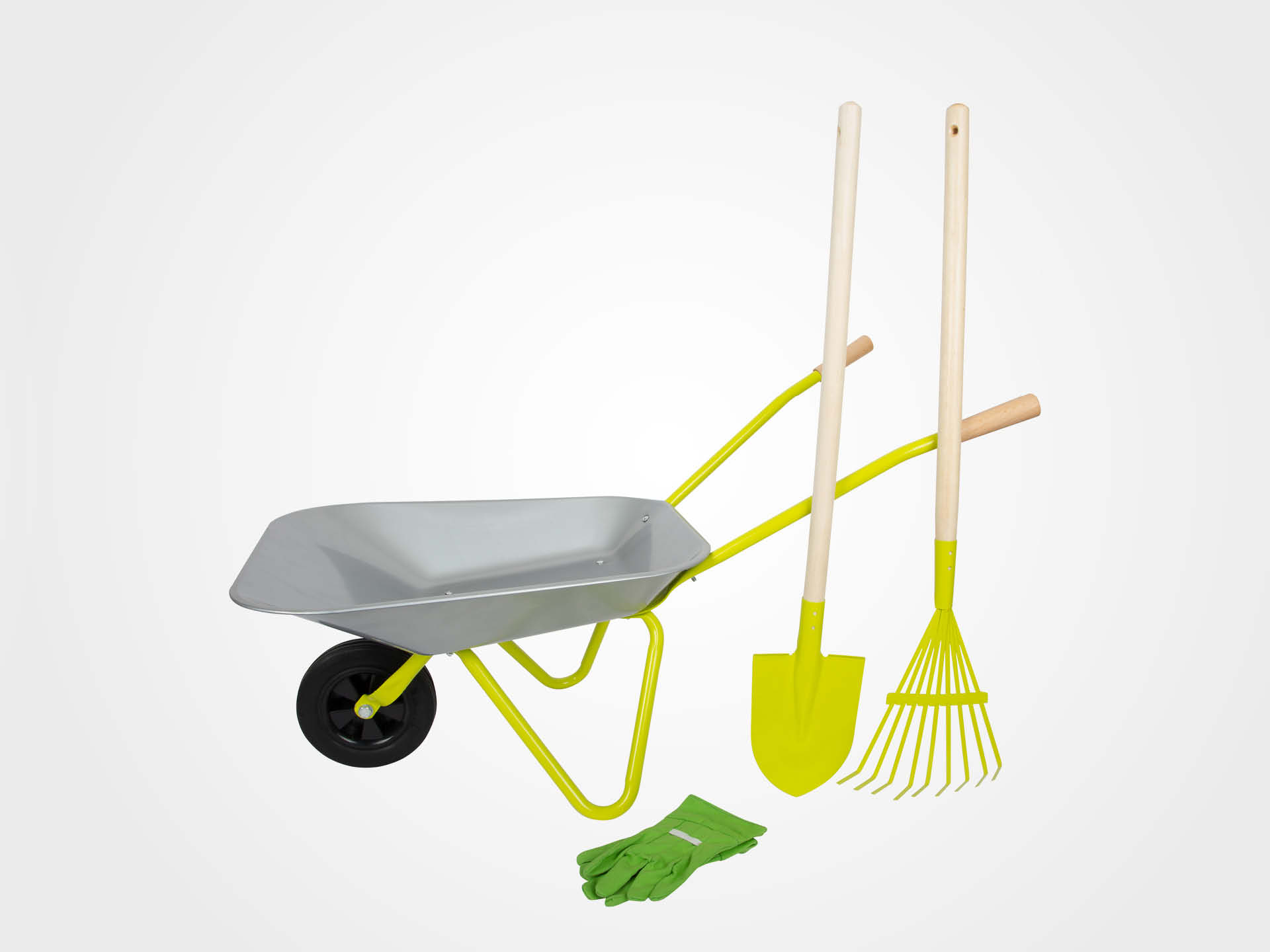 Schubkarre mit Gartenwerkzeug