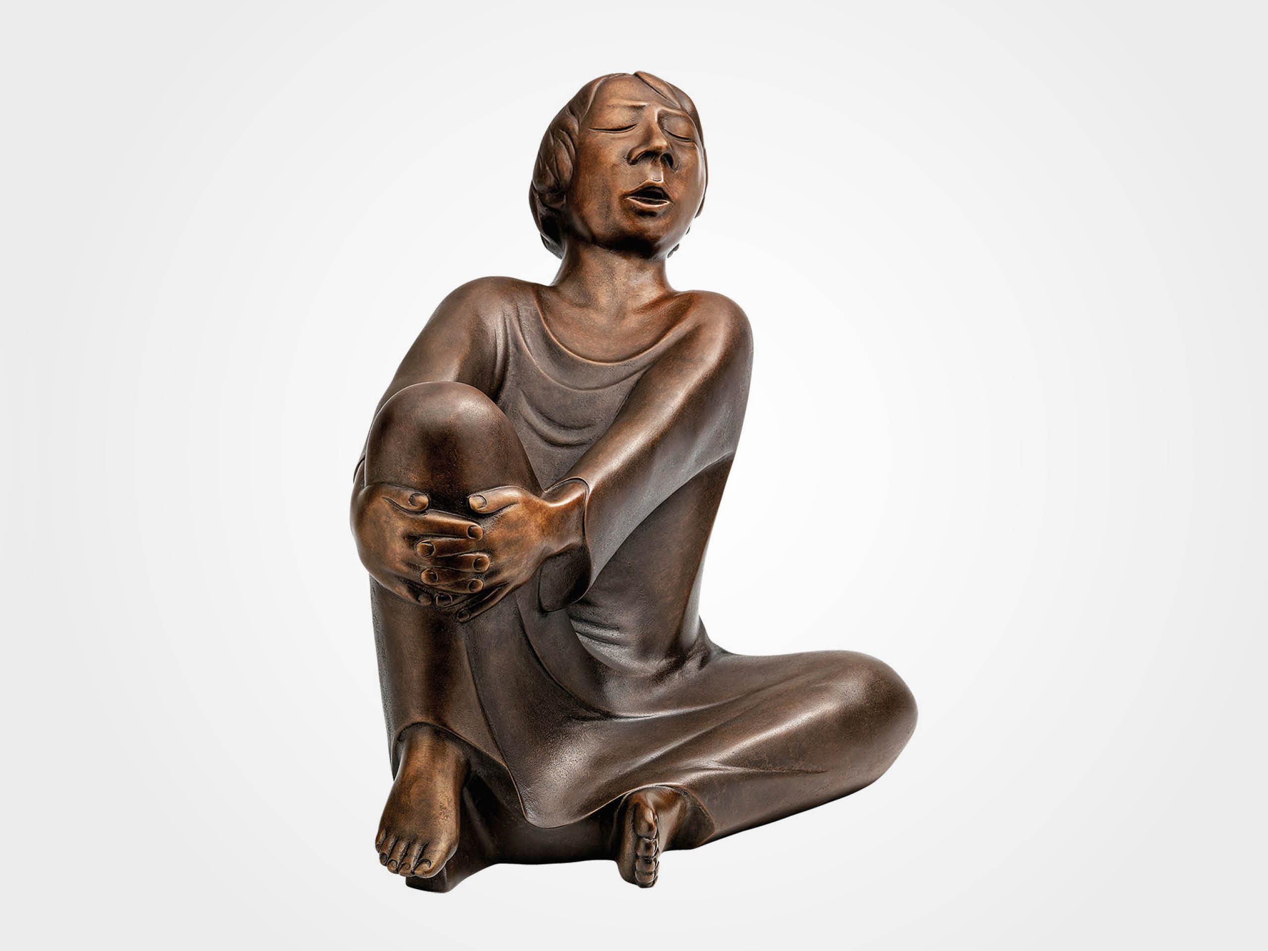 Ernst Barlach: Skulptur "Der singende Mann" (1928), Reduktion in Bronze, Höhe 34 cm